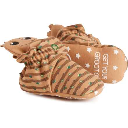 RO+ME Infant Boys Groot Snap Booties in Tan