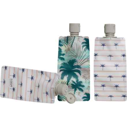 ROAM AND REPEAT Flat Travel Bottles - 3-Piece, 3 oz. in Stripe Palm