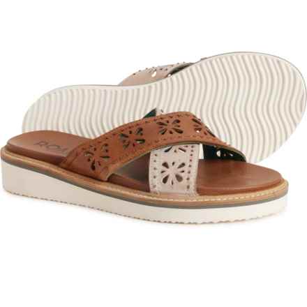 ROAN BY BED STU Chant X-Band Slide Sandals - Leather (For Women) in Tan Bone