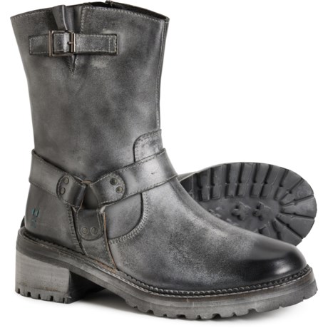ROAN BY BED STU Emerson Harness Boots - Leather (For Women) in Black Napa White