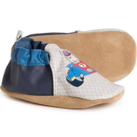 Robeez Infant Boys and Girls SoftSoles Speed Racer Sneakers - Leather in Charcoal