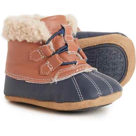 Robeez Infant Boys Fashion Winter Boots - Leather in Rust/Cop 0