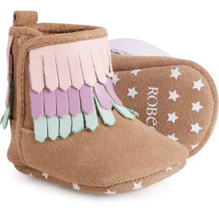 Robeez Infant Girls First Kicks Fringe Boots - Suede in Copper