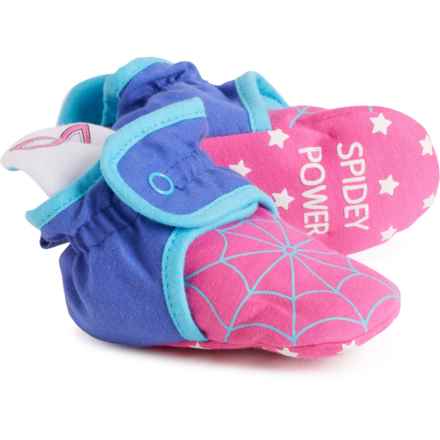 Robeez Infant Girls Ghost-Spider Snap Booties in Bright Pink