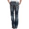 9854R_2 Rock & Roll Cowgirl Abstract Back Pocket Jeans - Low Rise, Bootcut (For Women)