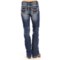 9577K_2 Rock & Roll Cowgirl Abstract Embroidered Jeans - Boyfriend Fit (For Women)