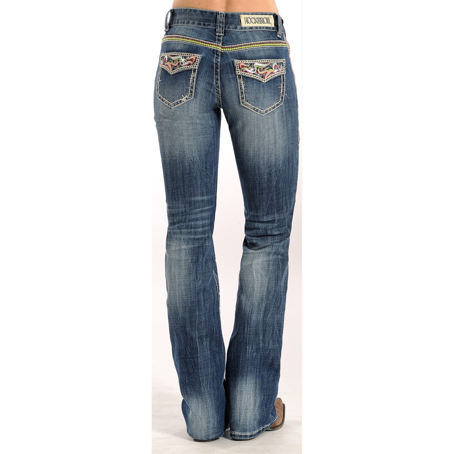Rock & Roll Cowgirl Abstract Embroidered Jeans (For Women) - Save 55%