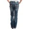 9854M_2 Rock & Roll Cowgirl Abstract Embroidered Jeans - Mid Rise, Bootcut (For Women)