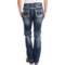 9854P_2 Rock & Roll Cowgirl Abstract Embroidered Jeans - Mid Rise, Bootcut (For Women)