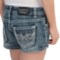 9300F_2 Rock & Roll Cowgirl Aztec Embroidered Jean Shorts - Low Rise (For Women)