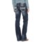 295RF_2 Rock & Roll Cowgirl Aztec Rhinestone Embroidered Jeans - Low Rise, Bootcut (For Women)