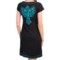 5253X_6 Rock & Roll Cowgirl Cross Embroidered Smocked Dress - V-Neck, Short Sleeve (For Women)