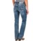 204FG_2 Rock & Roll Cowgirl Curved Abstract Running Embroidery Jeans - Mid Rise, Bootcut (For Women)