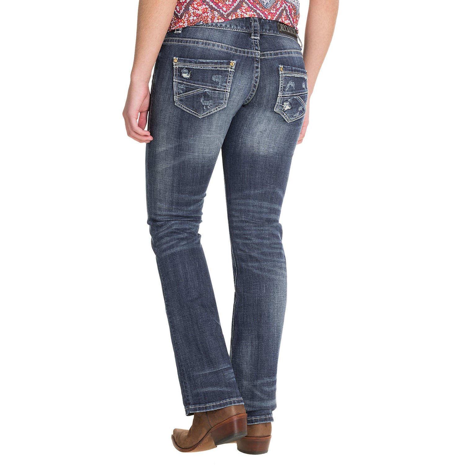 Rock & Roll Cowgirl Distressed Pocket Jeans (For Women) - Save 63%