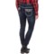 247KD_3 Rock & Roll Cowgirl Embroidered Pocket Skinny Jeans - Low Rise (For Women)