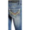 144HT_3 Rock & Roll Cowgirl Geometric V-Embroidered Jeans - Low Rise, Bootcut (For Women)