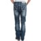 9854K_2 Rock & Roll Cowgirl Leather Detail Jeans - Boyfriend Fit, Mid Rise, Bootcut (For Women)