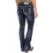 204MU_2 Rock & Roll Cowgirl Rival Rhinestone Bootcut Jeans - Low Rise (For Women)