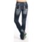 144KR_4 Rock & Roll Cowgirl Silver Zigzag Border Jeans - Mid Rise, Bootcut (For Women)