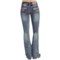 144HK_3 Rock & Roll Cowgirl Zigzag Embroidered Jeans - Mid Rise, Bootcut (For Women)