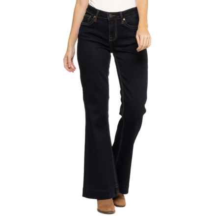 Rock & Roll Denim Scallop Back Yoke Trouser Jeans - Mid Rise in Dark Wash