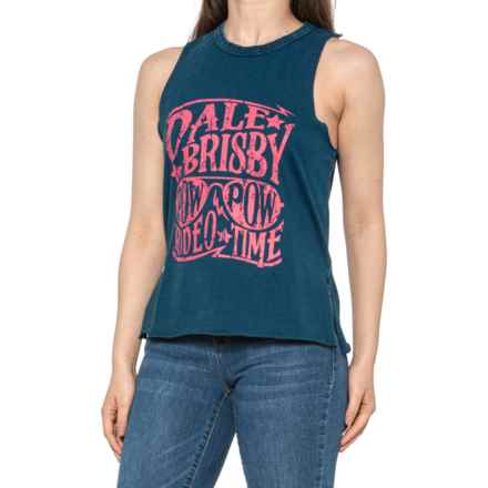 ROCK N ROLL COWGIRL Dale Brisby Graphic Tank Top in Navy