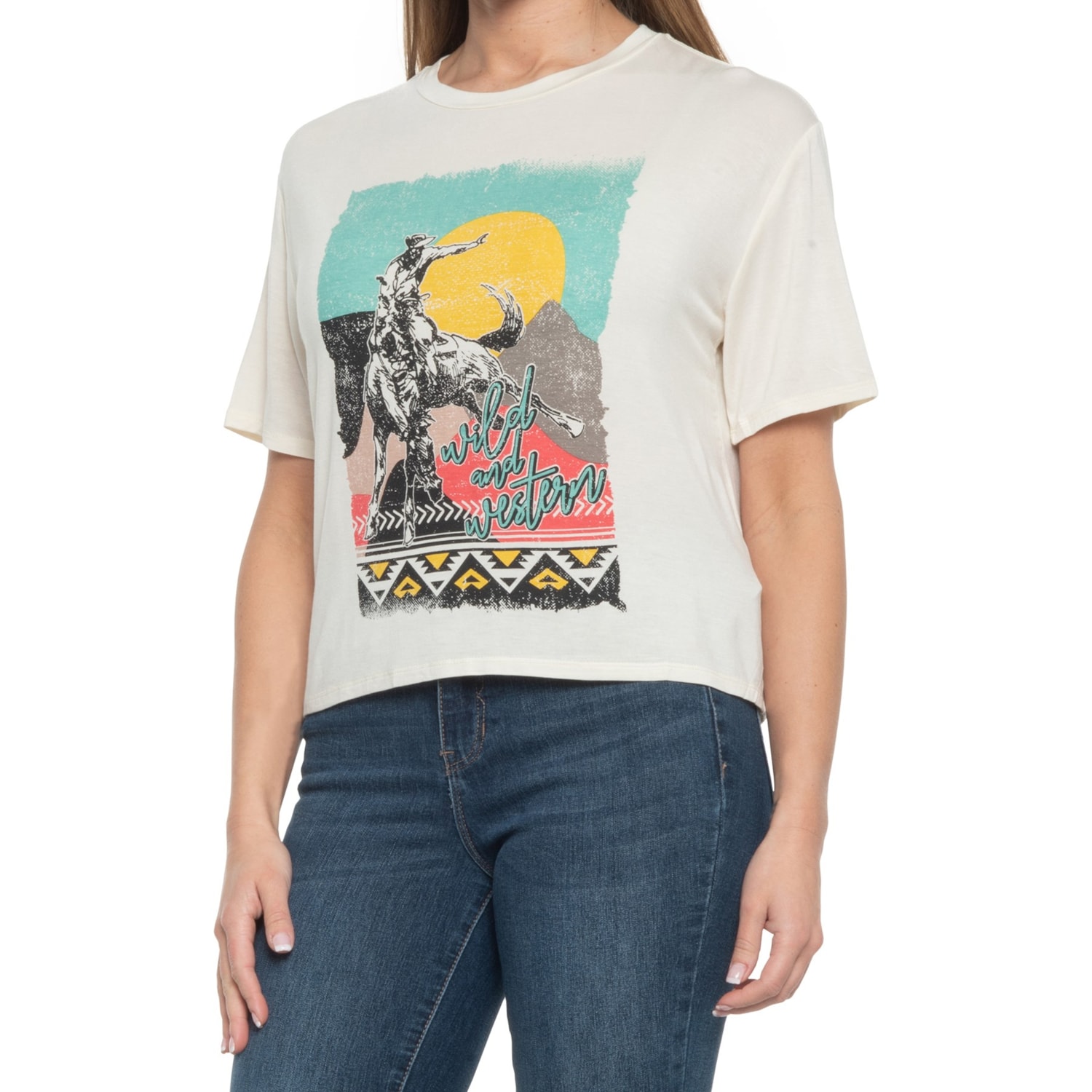 ROCK N ROLL COWGIRL Rodeo Crop T-Shirt 