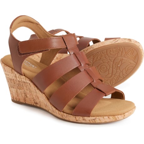 Rockport Briah New Gladiator Wedge Sandals - Leather (For Women) in Tan