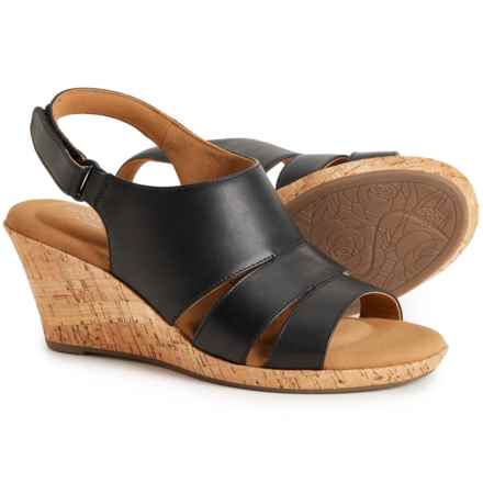 Rockport Briah Sling Wedge Sandals - Leather (For Women) in Black