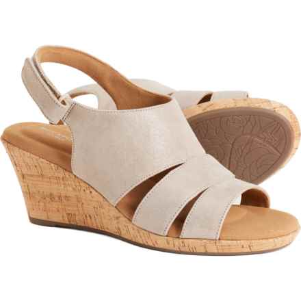 Rockport Briah Sling Wedge Sandals - Leather (For Women) in Taupe