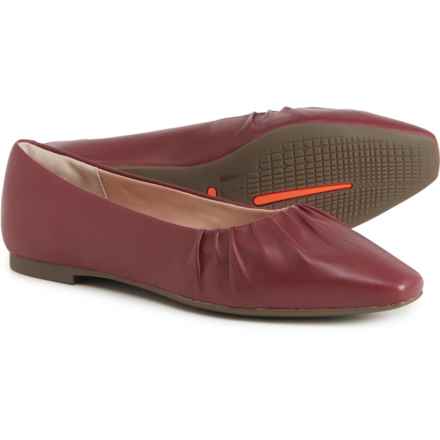 Rockport Total Motion Laylani Gathered Ballet Flats - Leather (For Women) in Tawny Port