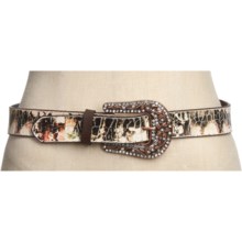 Roper Crackle Screenprint Belt - Leather (For Women) in Brown - Closeouts