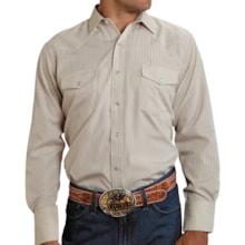 Roper Karman Shirt - Dobby, Long Sleeve (For Men) in Beige - Closeouts