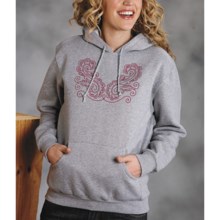 Roper Paisley Embroidery Hoodie Sweatshirt (For Women) in Heather Grey - Closeouts