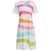 Rosch Short Sleeve Nightshirt - Interlock Cotton, Short Sleeve (For Women) in Peach - Closeouts