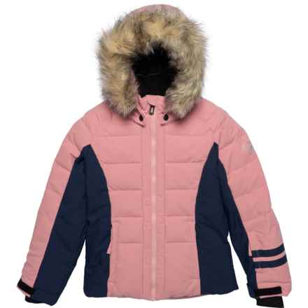 Rossignol Big Girls Polydown Ski Jacket - Insulated in Cooper Pink