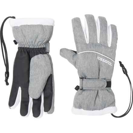 Rossignol Birds Eye Short Faux-Fur Cuff Ski Gloves - Waterproof (For Women) in Grey/White