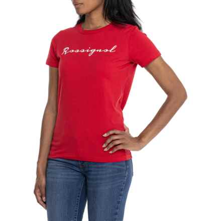 Rossignol Logo T-Shirt - Short Sleeve in Carmin