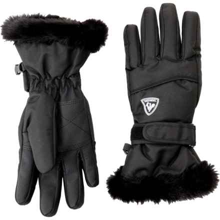 Rossignol Self Strap Ski Gloves with Faux-Fur Trim - Waterproof, Insulated in Black