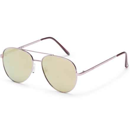 Roxy Aviator Sunglasses in Matte Pink/Smoke/Pink Mirror