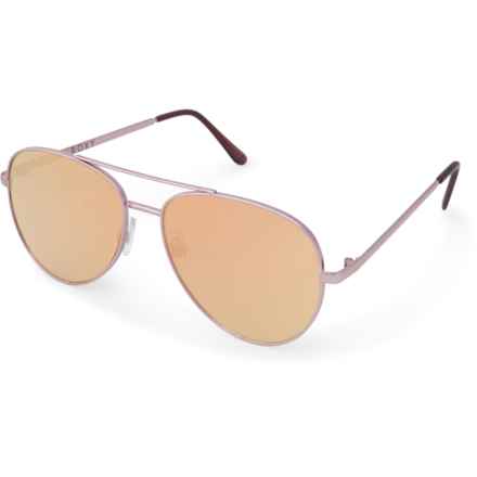 Roxy Aviator Sunglasses - Mirror Lenses in Matte Pink/Smoke Pink Mirror