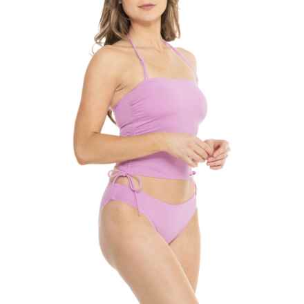 Roxy Bandeau Crop Swim Top and Hipster Swim Bottoms Set in Lilac