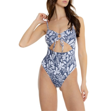 Roxy Bandeau One-Piece Swimsuit in Steel Blue
