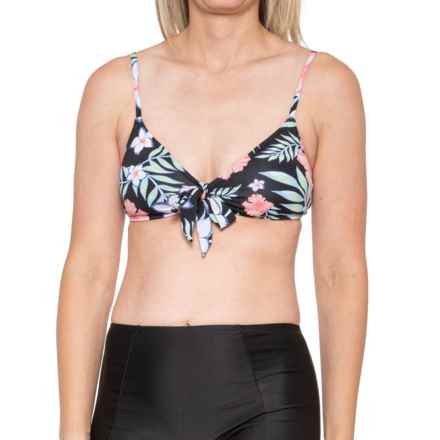 Roxy Beach Classics Triangle Bikini Top in Anthracite Easy Breezy