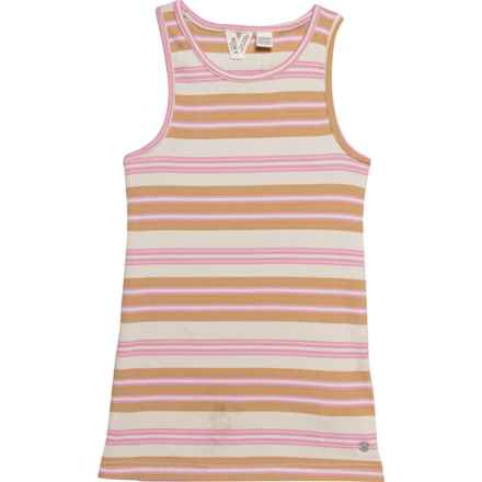 Roxy Big and Little Girls What Should I Do Stripe Dress - Sleeveless in Prism Pink Low Tid