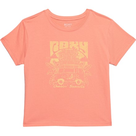 Roxy Big Girls Chasing Sunsets T-Shirt - Short Sleeve in Papaya Punch