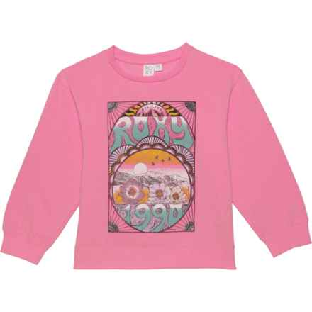 Roxy Big Girls Desertscape Oversize Crew Sweatshirt in Sachet Pink