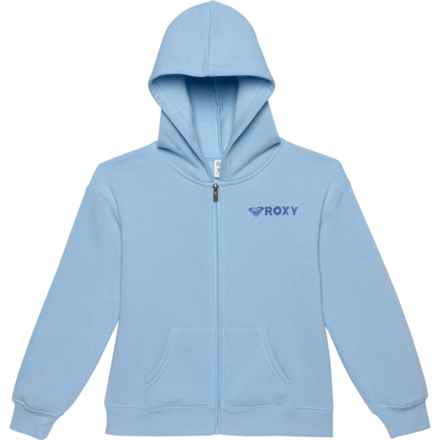 Roxy Big Girls Drop Shoulder Full-Zip Hoodie in Clear Sky