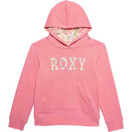 Roxy Big Girls Logo Hoodie in Sun Kissed Coral