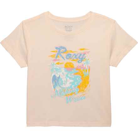 Roxy Big Girls Making Waves T-Shirt - Short Sleeve in Soft Peach